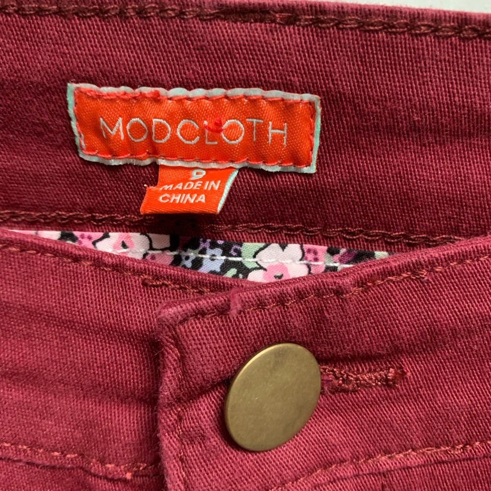 ModCloth The Portland Pant In Burgundy W/ Pockets - Picture 8 of 8